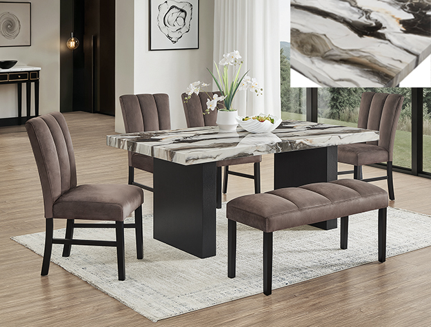 VEGA FAUX MARBLE DINING GROUP