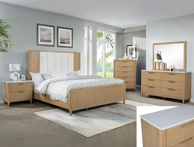 KARA BEDROOM GROUP -CERUSED NATURAL